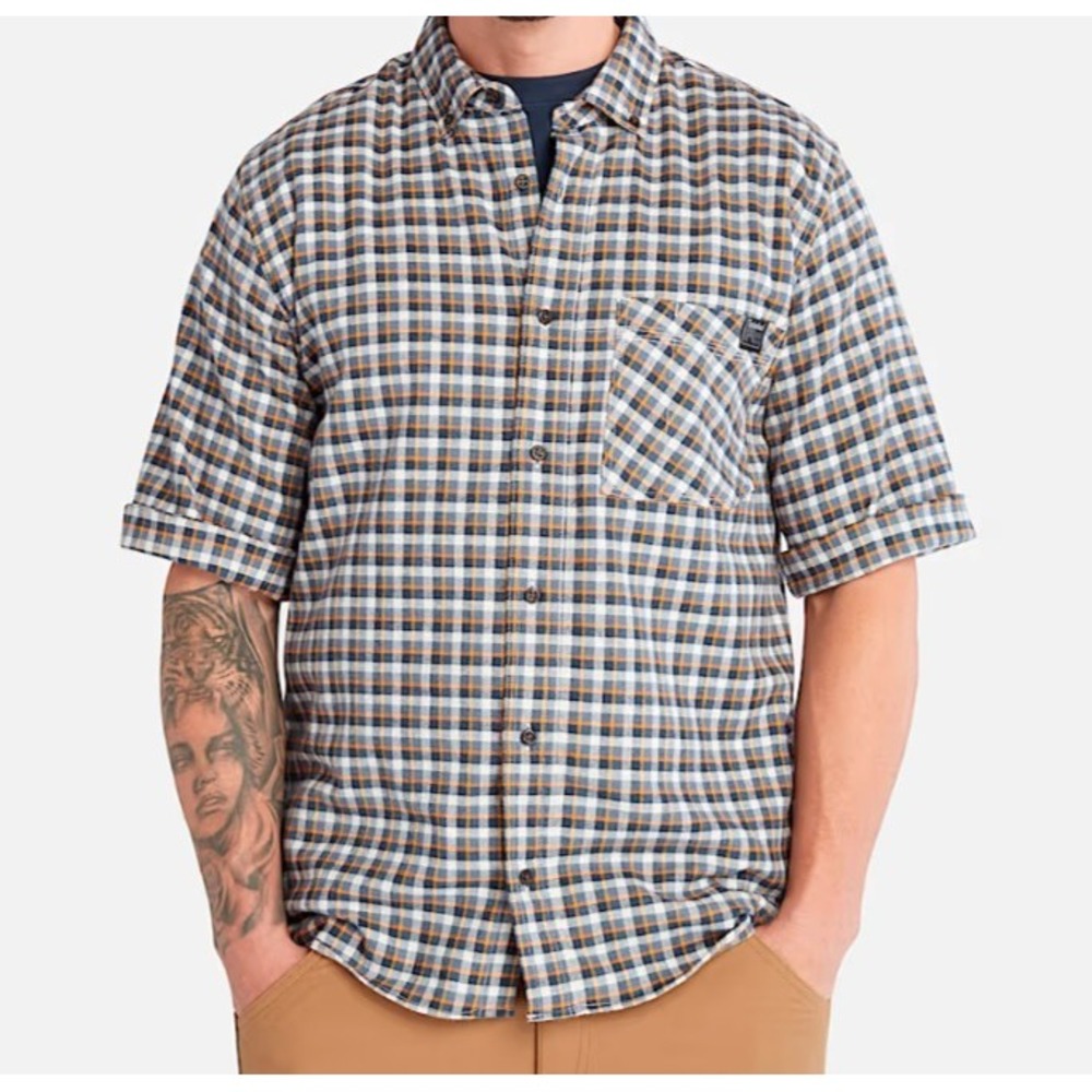 Timberland PRO® Button Down Shirt Men S Woodfort Lightweight‎ Flannel Flex